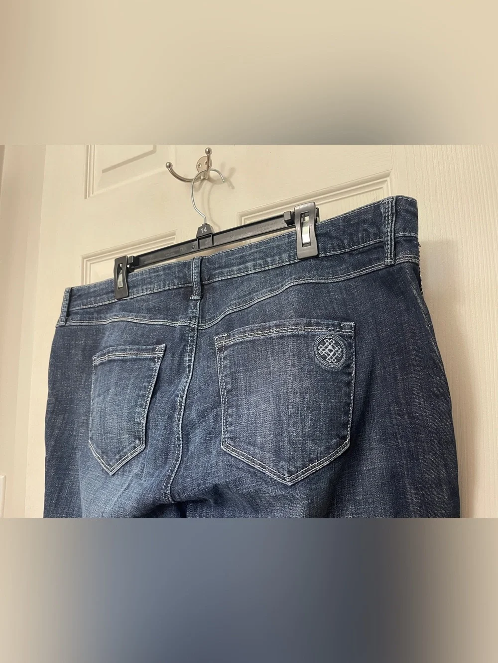 Laurie Felt Classic Denim Embellished Stripe Girlfriend Jeans Size 20W NWOT
